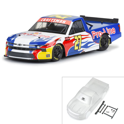 Pro-Line 1/12 Pre-Cut 2024 Chevy® Silverado® NASCAR® Truck Series Clear Body – Losi® NASCAR® Part# PRO365300