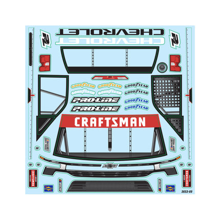 Pro-Line 1/12 Pre-Cut 2024 Chevy® Silverado® NASCAR® Truck Series Clear Body – Losi® NASCAR® Part# PRO365300