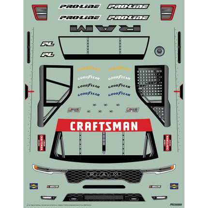 Pro-Line Losi NASCAR® 2026 Ram 1500 Pre-Trimmed Clear Body (PRO369917)
