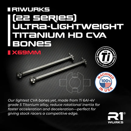 R1WURKS 22 Series Ultra-Lightweight Titanium HD CVA Bones (X69mm) 900123