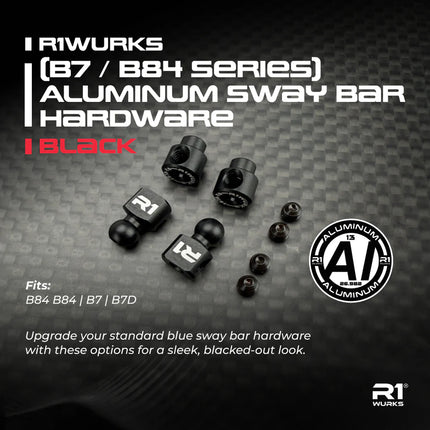 R1WURKS B7 / B84 Series Aluminum Sway Bar Hardware Set (Black) (900150)