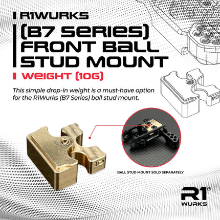 R1WURKS B7 Series Front Ball Stud Mount Weight – 10g – Part # 900097-2
