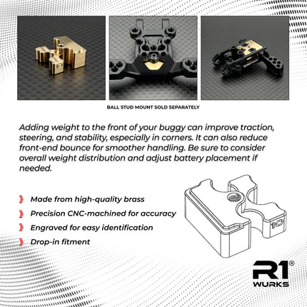 R1WURKS B7 Series Front Ball Stud Mount Weight – 10g – Part # 900097-2