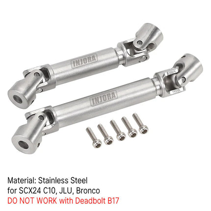 INJORA Steel Front & Rear Center Drive Shafts for 1/24 Axial SCX24 – SCX24-43