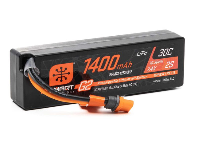 Spektrum RC 7.4V 1400mAh 2S 30C Smart G2 LiPo Battery (IC2)