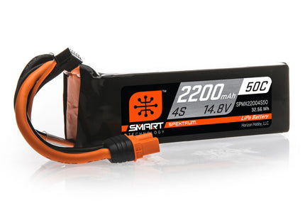 Spektrum 14.8V 2200mAh 4S 50C Smart G2 LiPo Battery (IC3 Connector)  Item No: SPMX22004S50