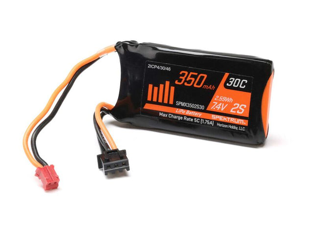 Spektrum RC SCX24 2S LiPo 30C Battery Pack (7.4V/350mAh) w/ PH2.0 Connector (SPMX3502S30)