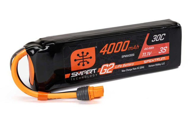 Spektrum RC 3S Smart G2 LiPo Battery (11.1V/4000mAh, 30C, IC3) Part# SPMX43S30