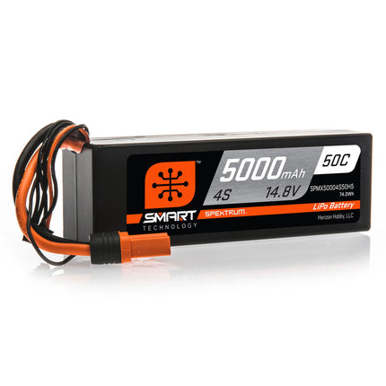 Spektrum RC 4S Smart Hard Case 50C LiPo Battery w/IC5 Connector (14.8V/5000mAh) (SPMX50004S50H5)