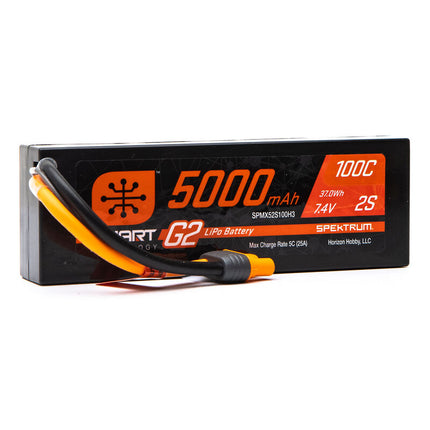 Spektrum RC 2S Smart G2 LiPo 100C Battery Pack (7.4V/5000mAh) w/IC3 Connector  Part#: SPMX52S100H3