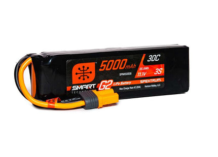 Spektrum Smart G2 11.1V 5000mAh 3S 30C LiPo Battery (IC5) – SPMX53S30