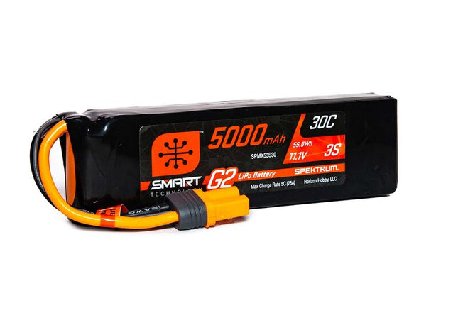 Spektrum Smart G2 11.1V 5000mAh 3S 30C LiPo Battery (IC5) – SPMX53S30