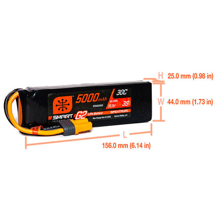Spektrum Smart G2 11.1V 5000mAh 3S 30C LiPo Battery (IC5) – SPMX53S30