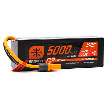 Spektrum RC 4S Smart G2 LiPo 100C Hard Case Battery Pack w/IC5 Connector (14.8V/5000mAh) (SPMX54S100H5)