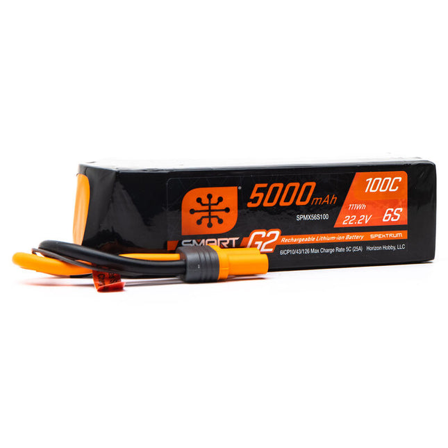 Spektrum RC 6S Smart G2 100C LiPo Battery w/IC5 – 22.2V 5000mAh – SPMX56S100