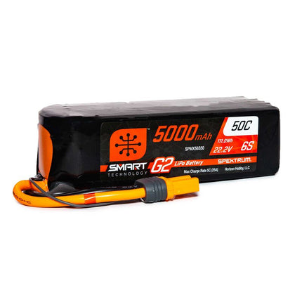Spektrum RC 6S Smart G2 50C LiPo Battery w/IC5 – 22.2V 5000mAh – SPMX56S50