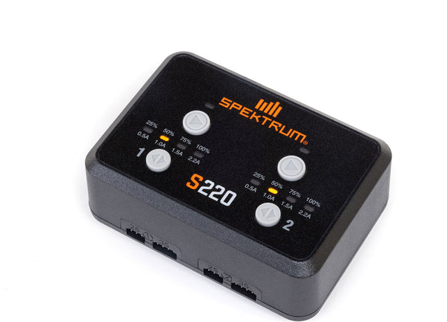 Spektrum S220 AC 2x20W Dual LiPo Balance Charger  Part #: SPMXC0220