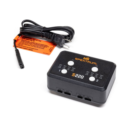 Spektrum S220 AC 2x20W Dual LiPo Balance Charger  Part #: SPMXC0220