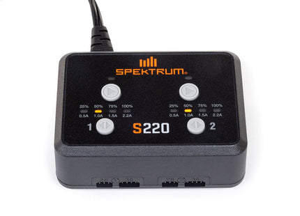 Spektrum S220 AC 2x20W Dual LiPo Balance Charger  Part #: SPMXC0220