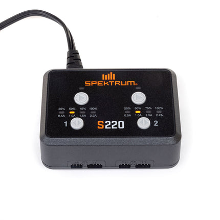 Spektrum S220 AC 2x20W Dual LiPo Balance Charger  Part #: SPMXC0220