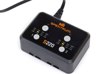 Spektrum S220 AC 2x20W Dual LiPo Balance Charger  Part #: SPMXC0220