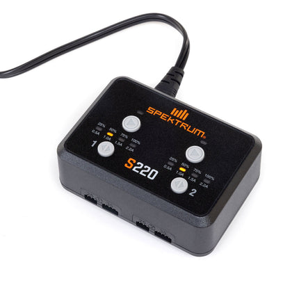 Spektrum S220 AC 2x20W Dual LiPo Balance Charger  Part #: SPMXC0220
