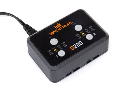 Spektrum S220 AC 2x20W Dual LiPo Balance Charger  Part #: SPMXC0220