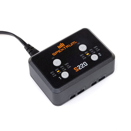 Spektrum S220 AC 2x20W Dual LiPo Balance Charger  Part #: SPMXC0220