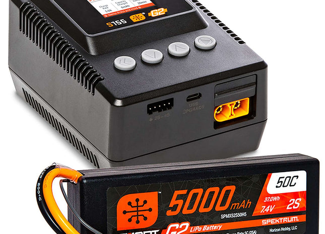 Spektrum RC Smart G2 PowerStage 2S Bundle w/2S Smart LiPo Battery (5000mAh) Part #: SPMXPSS200