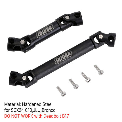 INJORA Steel Front & Rear Center Drive Shafts for 1/24 Axial SCX24 – SCX24-43