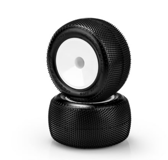 JConcepts 1/10 Fuzz Bite 2.2 Pre-Mounted Stadium Truck Tires (White JCO3191-101091 OR Yellow JCO3191-201091)  (2) (Pink) w/12mm Hex