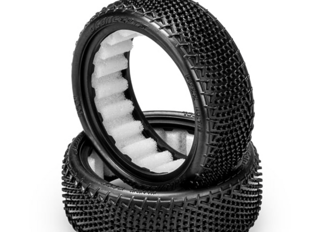 JConcepts Fuzz Bite Wide 2.2" 2WD Front Buggy Carpet Tires (Pink) 4061-010