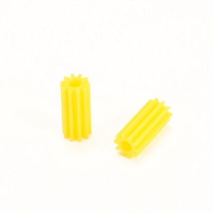 PN Racing PNWC Machine Cut Delrin 64P Long Pinion Gears (9T–16T) – Yellow (Part #MR2709WC–MR2716WC)