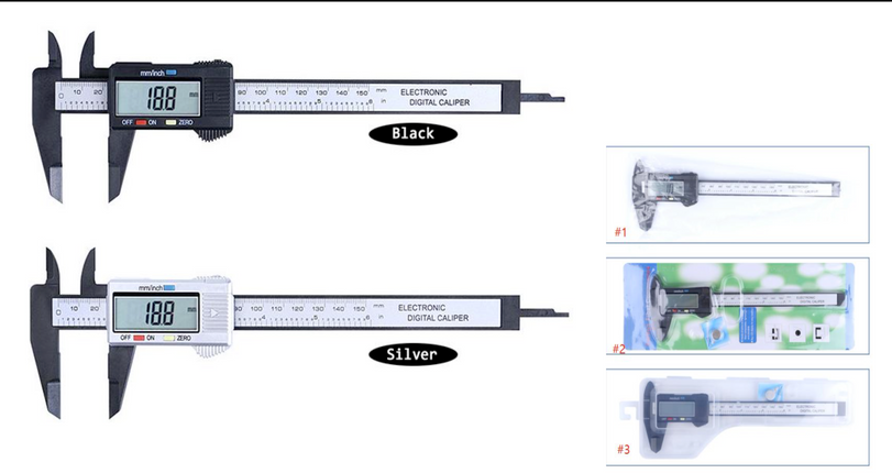 BOOF RC Digital Display Vernier Calipers w/Plastic Case (0-150mm)