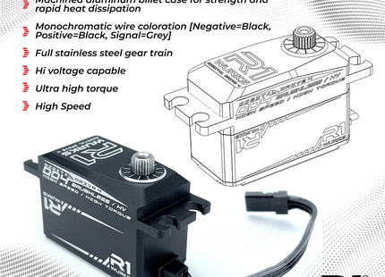R1WURKS DD4 High Torque/Speed Low-Profile Servo – Part #050010