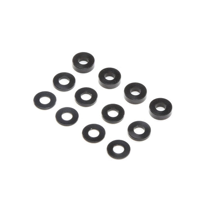 Team Losi Racing M3 x 6.5mm Aluminum Washer Set, Black (4ea)
