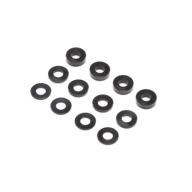 Team Losi Racing M3 x 6.5mm Aluminum Washer Set, Black (4ea)