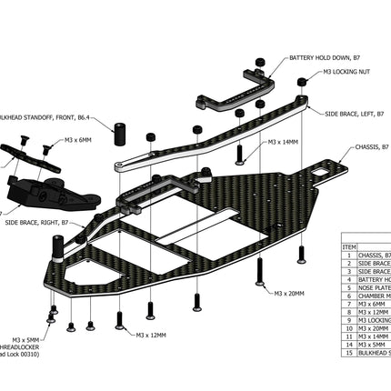 Vision Racing Team Associated B7 STD Carbon Fiber Chassis – 00394