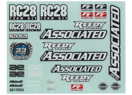 Team Associated RC28R Decal Sheet  Part #: 21654