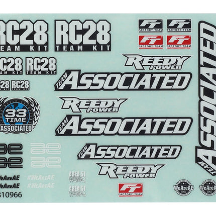 Team Associated RC28R Decal Sheet  Part #: 21654