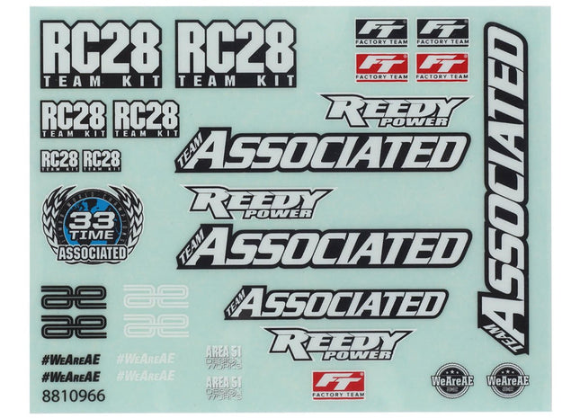Team Associated RC28R Decal Sheet  Part #: 21654