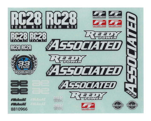 Team Associated RC28R Decal Sheet  Part #: 21654