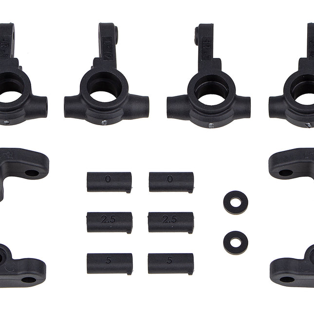 Team Associated RC10B6.4 -1mm Scrub Caster & Steering Blocks (Carbon) [91985]