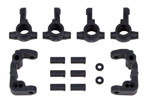 Team Associated RC10B6.4 -1mm Scrub Caster & Steering Blocks (Carbon) [91985]