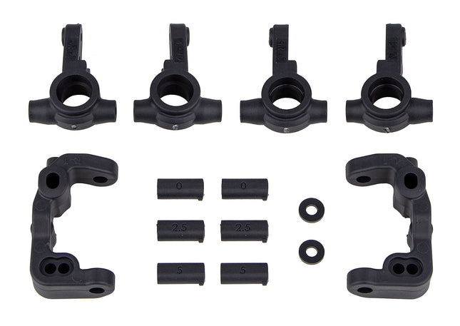 Team Associated RC10B6.4 -1mm Scrub Caster & Steering Blocks (Carbon) [91985]