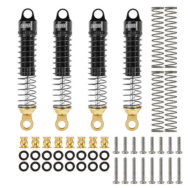 INJORA 59mm Long Threaded Oil Shocks with Brass Ends for 1/18 TRX4M – 4M-71BK-4