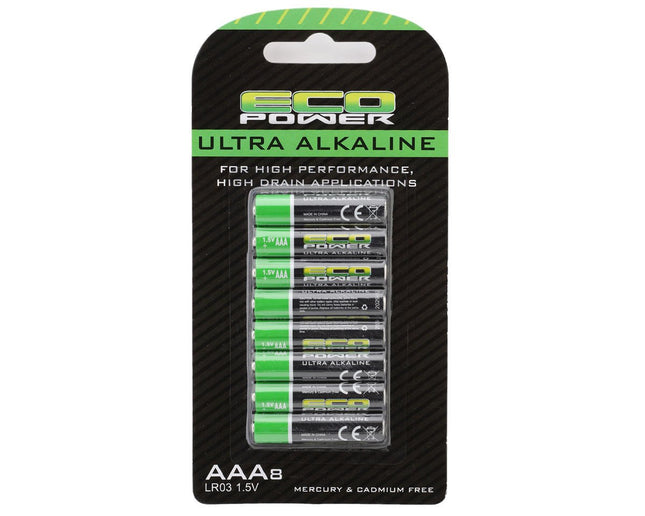 EcoPower Ultra Alkaline AAA Batteries (8)  Part # ECP-5060
