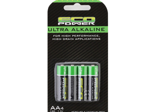 EcoPower Ultra Alkaline AA Batteries (4) (Mercury & Cadmium Free) – ECP-5061
