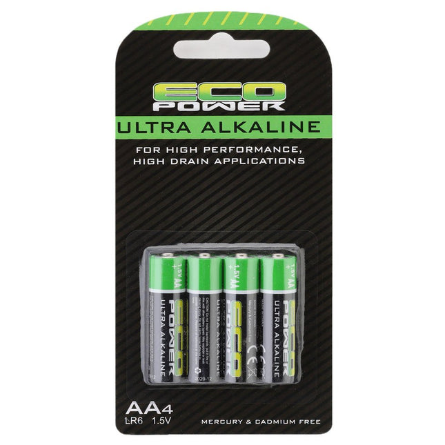 EcoPower Ultra Alkaline AA Batteries (4) (Mercury & Cadmium Free) – ECP-5061