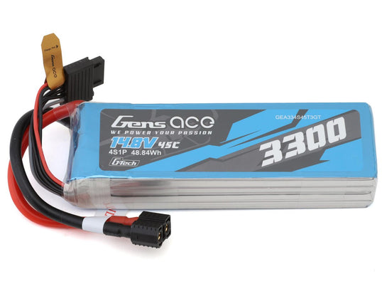 Gens Ace G-Tech Smart 4S LiPo Battery 45C (14.8V/3300mAh) – Universal Connector  Part Number: GEA334S45T3GT